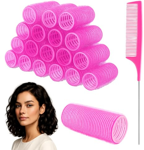 Musiook 18 Pcs Small Hair Rollers Self Grip, DIY Salon Hairdressing Rollers for Hair Volume, Heatless Curlers Set with Comb, Styling Tools Design to Long, Medium, and Short-Hair