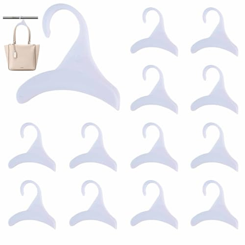 12 Pcs Purse Hanger Hook Acrylic White Bag Tie Handbag Belt Hanger Closet Organizer Storage Handbags Tote Holder for Storing Handbags Satchels