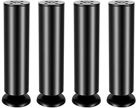 Qrity 4 Stück 200mm Schwarz Edelstahl Möbel Beine Kabinett Füße Sofa Tisch Couch Regale Füße