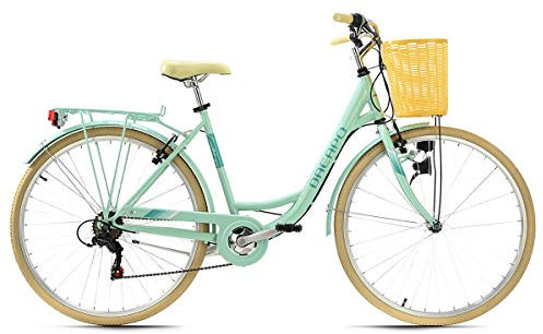 KS Cycling Damenfahrrad 28'' Cantaloupe Mint mit Korb Dacapo RH 48 cm