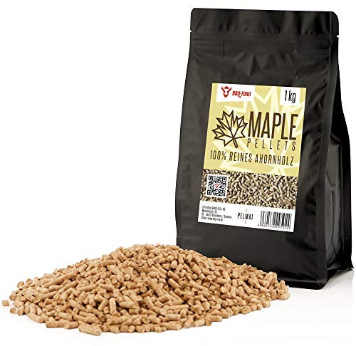 BBQ-Toro Pellets para Barbacoa de 100% Madera de Arce | 1 kg | Pellets de Arce para Barbacoa, Ahumador, Horno de Pizza de Pellets y Sistemas de Calefacción | Pellets de Madera