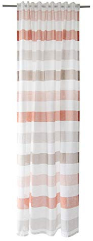 Homing halbtransparenter Vorhang quergestreift Ziegel (1Stück) 245 x 140 cm (HxB)