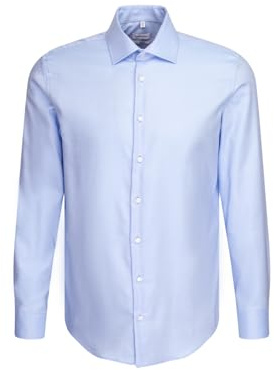 Seidensticker Chemise Business pour Homme - Coupe Slim - Infroissable - Col Kent - Manches Longues - Patch - 100% Coton