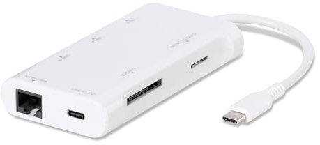 Vivanco USB-C® Adapter [1x USB-C® Stecker - 7X HDMI-Buchse, MicroSD-Karten-Slot, RJ45-Buchse, SD-K