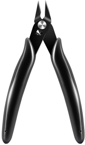 AKOAK 1 Pack Stainless Steel Nail Art Scissors, Rhinestone Remover, Metal Chain, Cutter, 5 Diagonal Pliers, Manicure Tools (Black)