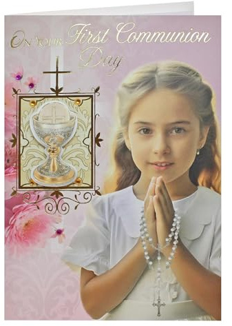 3D First Holy Communion Girl Card with Envelope C40604 6043