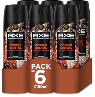 Axe Sparpaket Spraydeodorant för män Copper Santal Premium doft 6 x 150 ml