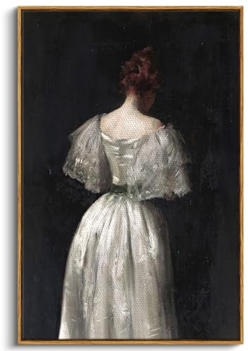 InSimSea Gerahmte Leinwanddrucke, Kunst, Vintage-Dekor, dunkle Akademie, weibliche Form, Retro-Dekor, klassische Malerei, Wanddekoration für Schlafzimmer, Badezimmer, Büro, 61 x 91,4 cm