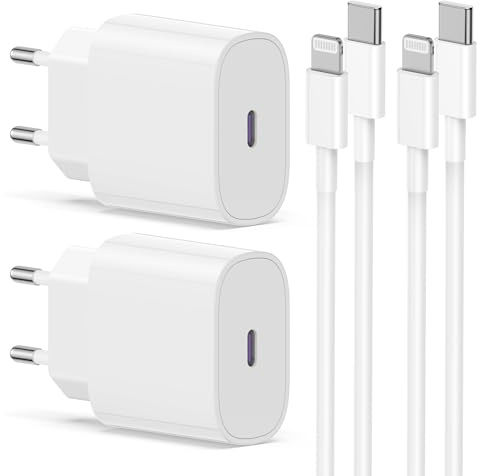 iPhone Ladekabel, 2Pack iPhone Ladegerät mit Lightning Kabel USB C Apple Schnelladekabel 2m, USB C Ladegerät für iPhone 14/13/12/11/iPad/XS/XR/SE/Pro Max/Mini