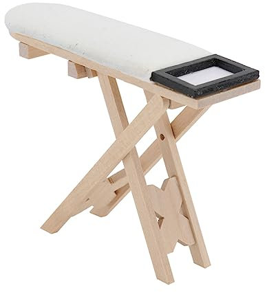 HEMOTON Table À Repasser Miniature Échelle 112 Jouet De Repassage pour Enfants Bois Et Coton Design Moderne