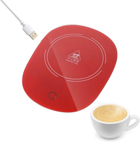 Scalda Tazza USB,Scalda Tazza,Scalda Bevande,Scaldatazze da Caffè,Sottobicchiere Elettrico,Scalda Tazza,Sottobicchieri Riscaldante Scalda Bevande,Scaldatazze da caffè (Rosso)