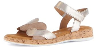 Gabor Damen Riemchensandalen, Frauen Sandalen,Sandaletten,Sommersandalen,bequem,flach,Sommerschuhe,Strandschuhe,Puder/Sand(S.Kork),38 EU / 5 UK