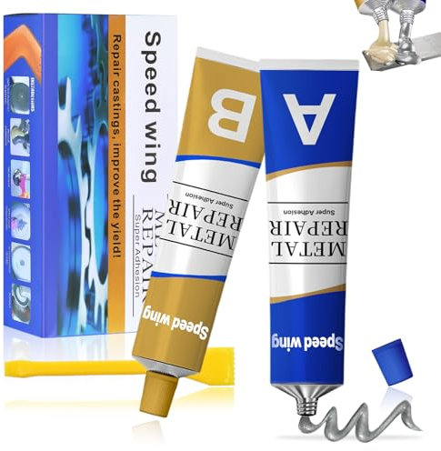 Metallkleber, 100g Klebstoff für Metall, Kaltschweißmasse für Metalle,Starker Kleber zur Verklebung von Metall und Anderen Materialien, Metal Repair Paste AB zum Reparieren Gussfehler Verwendet (A)