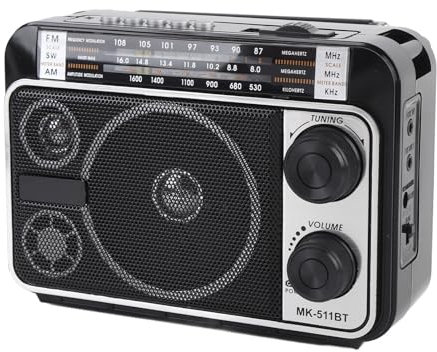 Player Portable Am ​​FM SW Radio, Altavoz, Compacto y Liviano para Pesca, Campamento, Reproducción de Música con USB, TF Card (Enchufe de la UE)