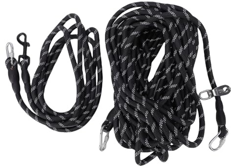 Haofy Cuerda para Amarrar Perros Corredor para Perros Reflectante, Amarres y Estacas Línea de Corredor con Carro Portátil Cable de Amarre para Acampar Al Aire Libre Patio Parque Collares y Correas