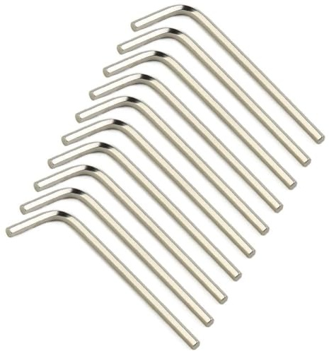 Llave hexagonal tipo L, juego de 10 llaves Allen de acero de 1,5-6 mm, llave hexagonal plateada para reparación de muebles y bicicletas