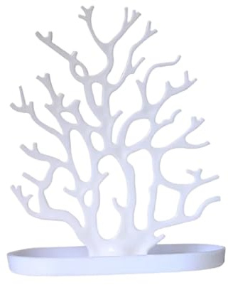 SparklWLeaf Albero portagioie Vassoio espositore for gioielli in corallo bianco e nero, orecchini, collana, anello, pendente, braccialetto, contenitore(Color 20)