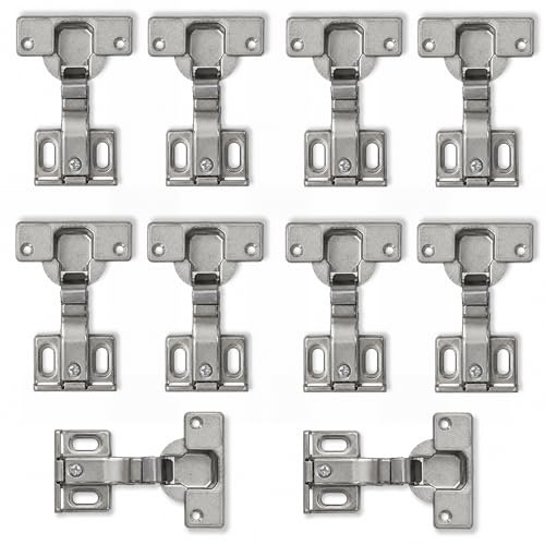 Reliapart Genuine Hettich Fridge Freezer Cabinet Door Hinge 35mm Cup, 3mm Plate, 13–18mm Overlay, 4 Hole, 15kg Load, ET 582-72134 (10 Hinges) Suitable for IKEA cabinets (with Drilling)