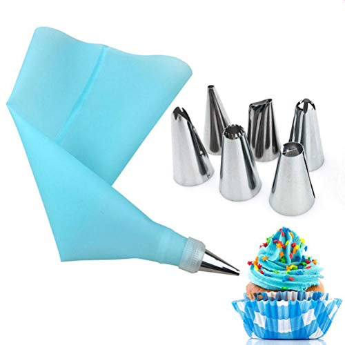 8 pezzi sacchetti per tubazioni in silicone kit ugelli set per glassa tubazioni crema pasticcini set per decorazione di torte, ugelli e punte per convertitore-pasticceria decorazioni per torte