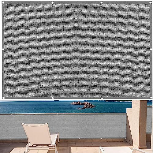 YANHONG Recinzione Copertura per Balcone 130x300cm(51x118inch) Recinzione Copertura Schermante per Balcone Privacy Anti-UV Facile da Installare per Recinzione, Grigio