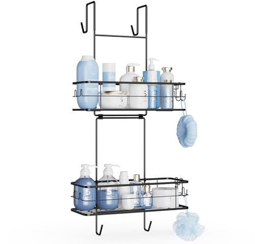 Golden Bell Duschablage zum Hängen, Duschablage Ohne Bohren, Shampoo Halterung für Dusche, Schwarz