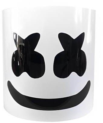 haobook Marshmallow DJ Mask Maschere di Halloween Costumi Cosplay per Uomo Donna Articoli per feste Festival musicali Feste per cantanti Atmosfera Oggetti di scena Giocattoli