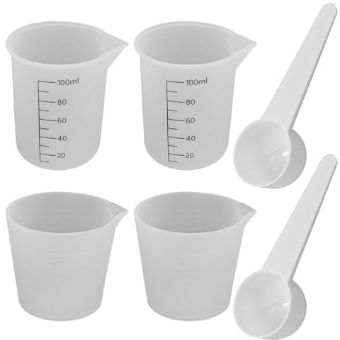 4 Pieces Silicone Measuring Cups, 2 Pieces 10G Small Quantity, Detergent Dispenser, Graduated Liquid Measuring Cup, Reusable Dosing Cup