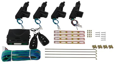 Nicear Sistema de control remoto universal sin llave para 4 puertas, kit de cierre centralizado para coche con 4 actuadores, llaveros remotos y accesorios para el sistema de bloqueo del vehículo