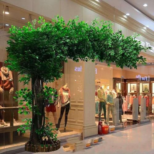 Albero di Banyan artificiale, albero di banyan verde artificiale, grande pianta verde simulata per l'abbellimento di hotel, centri commerciali e salotti, pianta decorativa da pavimento dell'albero dei