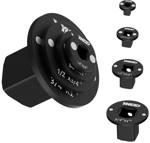 Set di Adattatori per Bussole a Impatto a Basso Profilo, da 1 a 3/4, da 3/4 a 1/2, da 1/2 a 3/8, da 3/8 a 1/4 - Design Magnetico, Compatibile con Bussole/Chiavi/Trapani a Batteria - 4 Pezzi