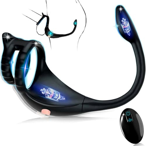 Anal Vibrator Vibrating Cock Ring Male Sex Toys, Prostate Massager Anal Toys with Remote Control Sex Toy 9 Vibration Modes, Adult Toys Penis Ring Butt Plug Adult Toy Anal Mens Sex Toyscouples