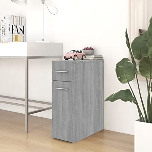 VGLQNRPT Armadietto da cucina per farmacie, grigio Sonoma, 20 x 45,5 x 60 cm, in legno, con cassetti, per dispensa, scaffale a nicchia