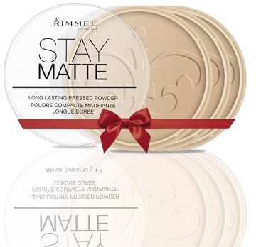 RIMMEL LONDON - Stay Matte Pressed Powder - Lightweight, Oil Absorbing, Smooth Non-Powdery Texture, Lasting Up To 5hrs - For All Skin Types - Dermatologically Tested - Sandstorm - 3 pack bundle