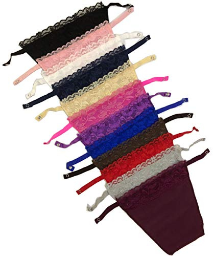 YEKEYI Dam spets Clip-on Mock Camisole BH inlägg överlägg blygsam panelväst, Svart vit beige marinblå röd ros rosa blå kaffe vin grå lila, one size
