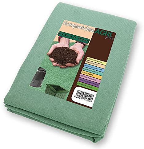 AGRI Plus Toile de Compost I 6 x 50 m I Différentes Dimensions I indéchirable 200 g/m² pour Compost I polypropylène Non tissé pour Une Protection à Long Terme I résistante aux intempéries et aux UV