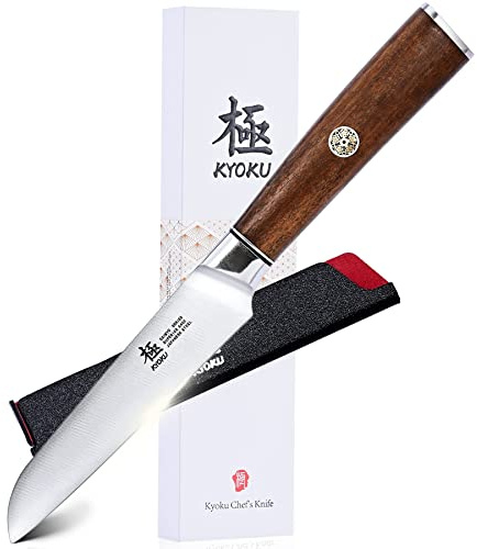 KYOKU 4.5 Inch Paring Knife - Daimyo Series - Fruit Knife with Ergonomic Rosewood Handle, and Mosaic Pin - Japanese 440C Stainless Steel Kitchen Knife with Sheath & Case