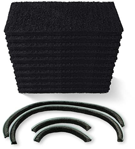 PET Standard Ersatz Kohlefilter & 1 Ersatz Dichtungsstreifen Set Kompatibel mit Litter-Robot 3 Selbstreinigende Katzentoilette, 10 Stück