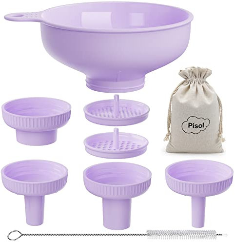 Imbuti da Cucina a Bocca Larga, Imbuto di Plastica di Qualità Alimentare Pisol per Cottura e Conservazione con 4 Bocche di Diverse Dimensioni per Riempire Vasi Mason a Bocca Larga e Regolare