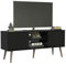Madesa TV Stand Console with 2 Doors and 2 Shelves with Cable Management for 50, 55 Inch Media Storage Media Console Office Entertainment Center Wooden Television Cabinet - Black