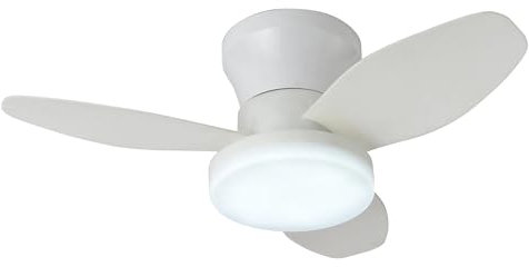 BEL AIR HOME - Ventilador de Techo TAURUS con Motor DC y Luz LED 24W, 6 Velocidades de Aire y 3 Temperaturas de Luz, Mando a Distancia Incluido, (BLANCO)