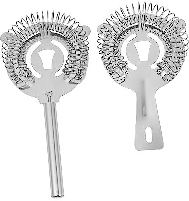 Cabilock 2 Pièces séparateur de Glace Cocktail Moulin à café broyeur Filtre à café Filtre Cafe passoire Professionnelle mixologues passoire à Glace Professionnelle Acier Inoxydable Silver