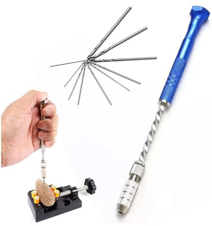 Nsssunnre Set di Punte per Trapano A Mano Pin Vise con Punte Elicoidali Micro-Type da 0,8-3 mm