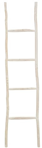 Biscottini Échelle porte-serviettes de bain 170 x 4 x 37 cm - Escalier décoratif en bois - Escalier porte-serviettes en bambou - Escalier en bois porte-serviettes - Échelle porte-serviettes mural en