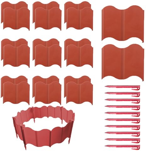 Bordure de pelouse palissade – Bordure de jardin et de pelouse/allé/bordure | Bordure décorative | Panneau de clôture décoratif pour parterre de fleurs pour cour, jardin, pelouse, patio, parterre de