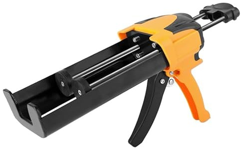 Pistola de calafateo de doble cartucho de 400 ml para epoxi, acrílico, silicona, pistola manual de calafateo doble, aplicador adhesivo de doble componente con agarre cómodo