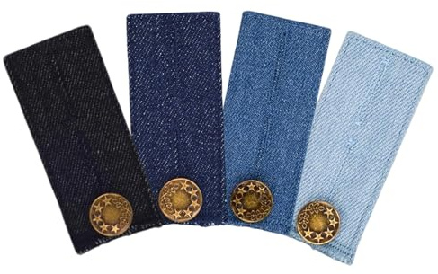 4 Stück Hosenbunderweiterung Knopf, Hosenbunderweiterung, Elastische Knopfverlängerung Für Hosen, Taillenverlängerungen Einstellbar Jeans Taille Erweiterung Knopf für Jeans Röcke Hosen Umstandshose