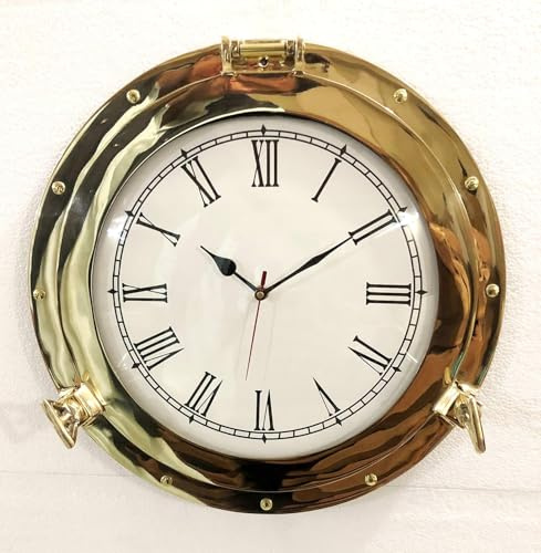 15 Antique Marine Solid Brass Ship Porthole Analog Clock Nautical Wall Clock Home Decor