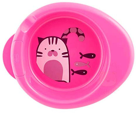 Chicco Assiette Maintien au Chaud 2 en 1 pour Bébés et Jeunes Enfants, avec Réservoir d'Eau Chaude, Base Antidérapante et Design Ergonomique, dès 6 Mois, Accessoire d'Alimentation pour Bébés, Fuchsia