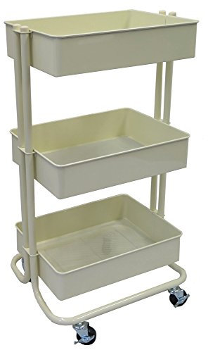 Aspect Rollwagen mit 3 Ebenen, vanille, 43 x 35 x 78.5 cm