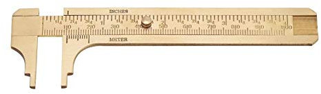 Regun Gauge Vernier Caliper Ruler, Brass Sliding Measuring Tool, Double Scales Caliper, 100mm